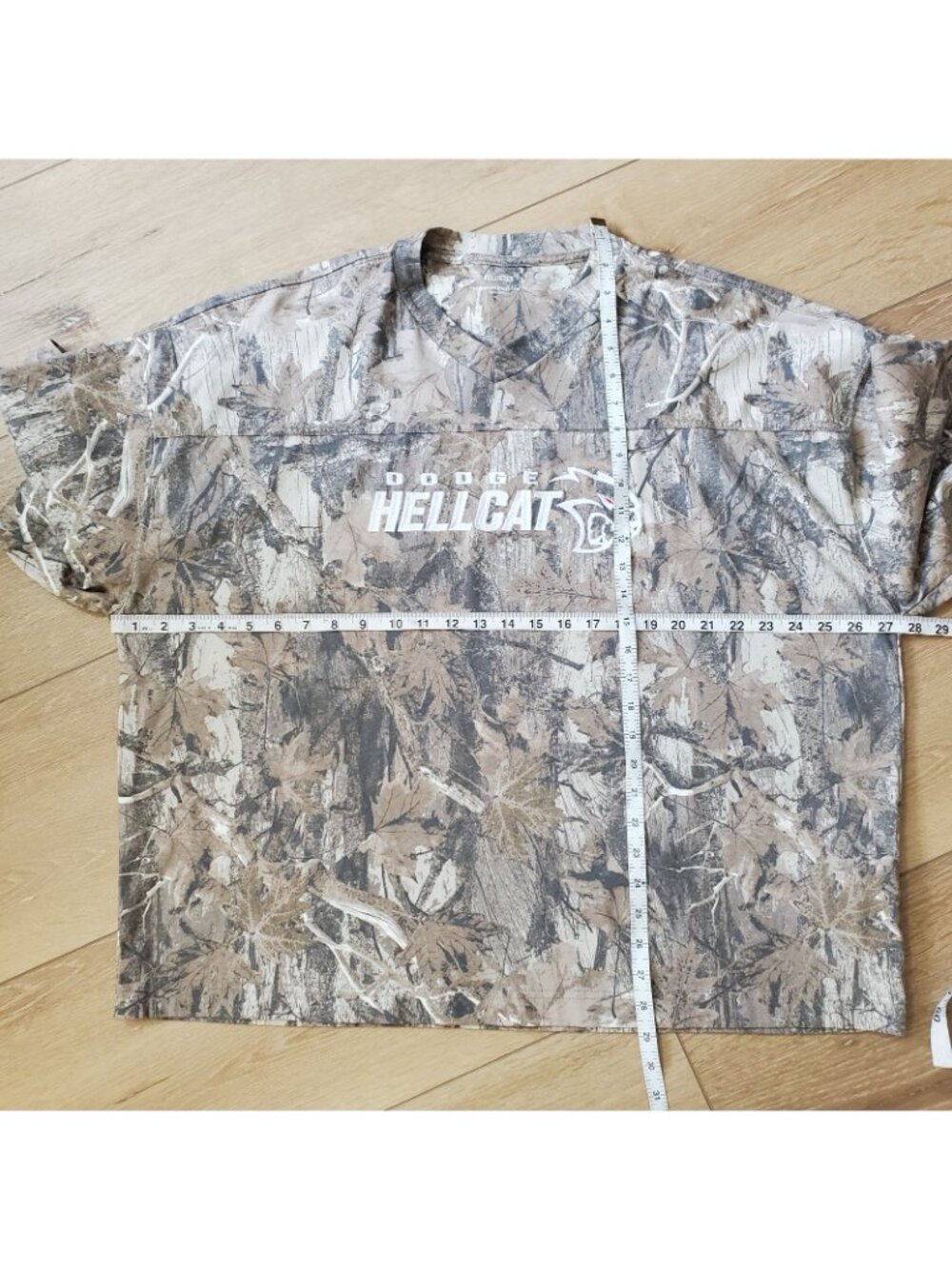 Dodge Hellcat Camo T-Shirt Hollister Heavyweight Baggy Crop Fit XL Grunge Punk - Picture 6 of 6